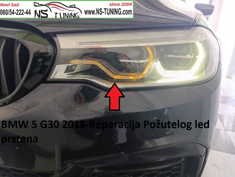 bmw 5 g30 g31 pozuteo led prsten dnevno svetlo reparacija servis farova novi sad ns tuning